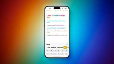 Приложение "Notes" для iOS 18 получает цветное выделение текста - gagadget.com
