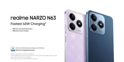 realme NARZO N63: LCD-дисплей на 90 Гц, чип Unisoc T612, зарядка на 45 Вт и защита IP54 за $100 - gagadget.com - Индия