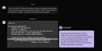 AnnieBronson - OpenAI представила CriticGPT — нейросеть-ментора по поиску и исправлению ошибок в коде ChatGPT - habr.com