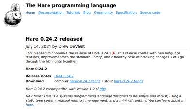 denis19 - Релиз языка программирования Hare 0.24.2 - habr.com