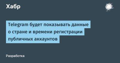 Павел Дуров - AnnieBronson - Telegram будет показывать данные о стране и времени регистрации публичных аккаунтов - habr.com - Россия