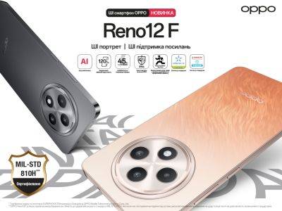 OPPO Reno12 F — прочный смартфон с ИИ - hitechexpert.top - Украина