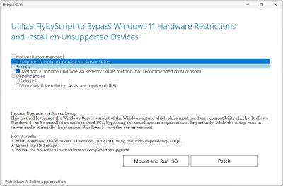 maybeelf - Microsoft начала блокировать приложение Flyby11 для обхода системных требований Windows 11 24H2 - habr.com - Microsoft