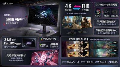 Asus представила мониторы ROG Strix XG32UCG и XG248Q5G-P с частотой до 610 Гц и поддержкой FreeSync и G-Sync - gagadget.com - Китай