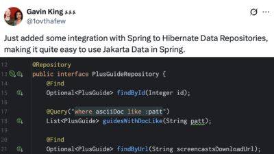 Ого: Гэвин Кинг добавил интеграцию со Spring в рамках Hibernate Data Repositories - habr.com - Jakarta