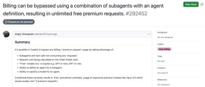 runawayllm - Баг в GitHub Copilot дает бесплатный доступ к Claude Opus 4.5 — Microsoft отказалась чинить - habr.com - Microsoft