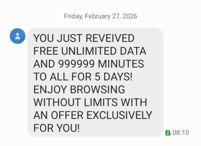 denis19 - Пользователь мобильного тарифа Vodafone получил подарок в виде 1 млн минут и безлимит интернета на 5 суток - habr.com