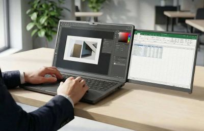 Создан компактный вторичный дисплей SpectraSlideOut для MacBook - ilenta.com